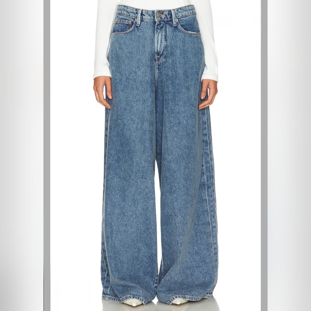 Good American Paneled Wide Legged Jeans Size 2